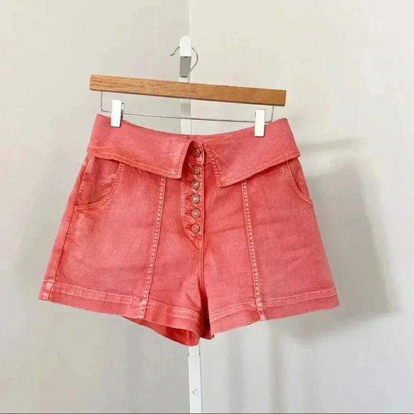 Ulla Johnson Kase Denim Shorts Coral - Picture 3 of 6